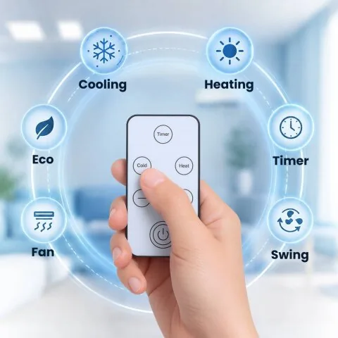 BlizzAir Touchscreen mit den sechs Klimamodi