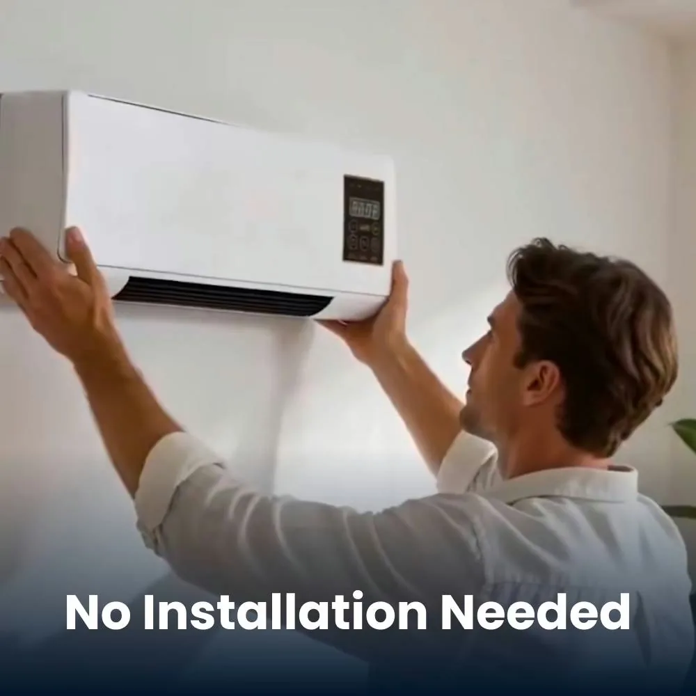BlizzAir direkt in eine normale Steckdose gesteckt, ohne Installation